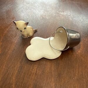 Hagen renaker cat and milk vintage